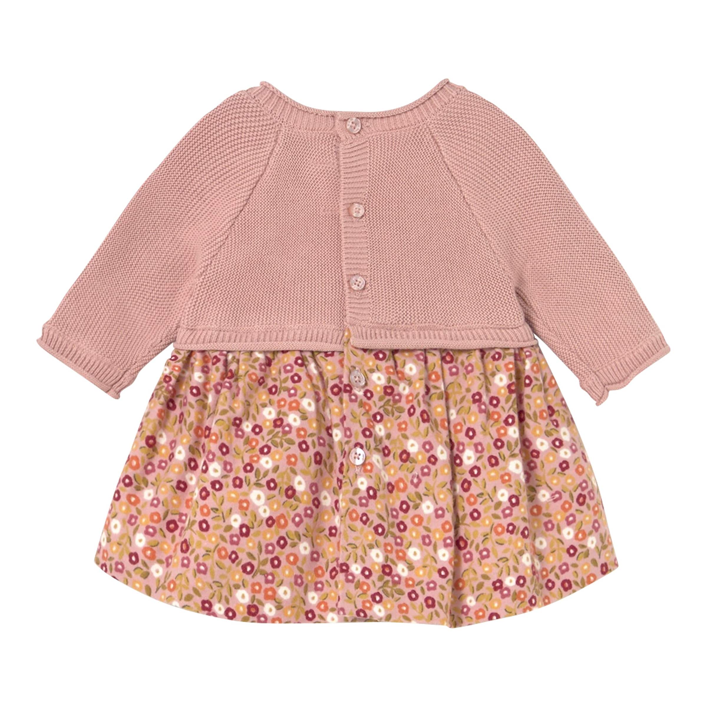 Mayoral Kleid langarm 2in1 Strickpullover und Rock Blumen