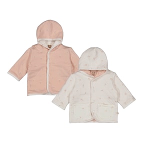 Wendejacke mit Kapuze Blumen gequiltet