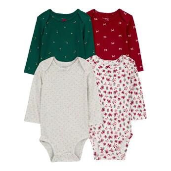 4er-Pack Bodys langarm Weihnachten