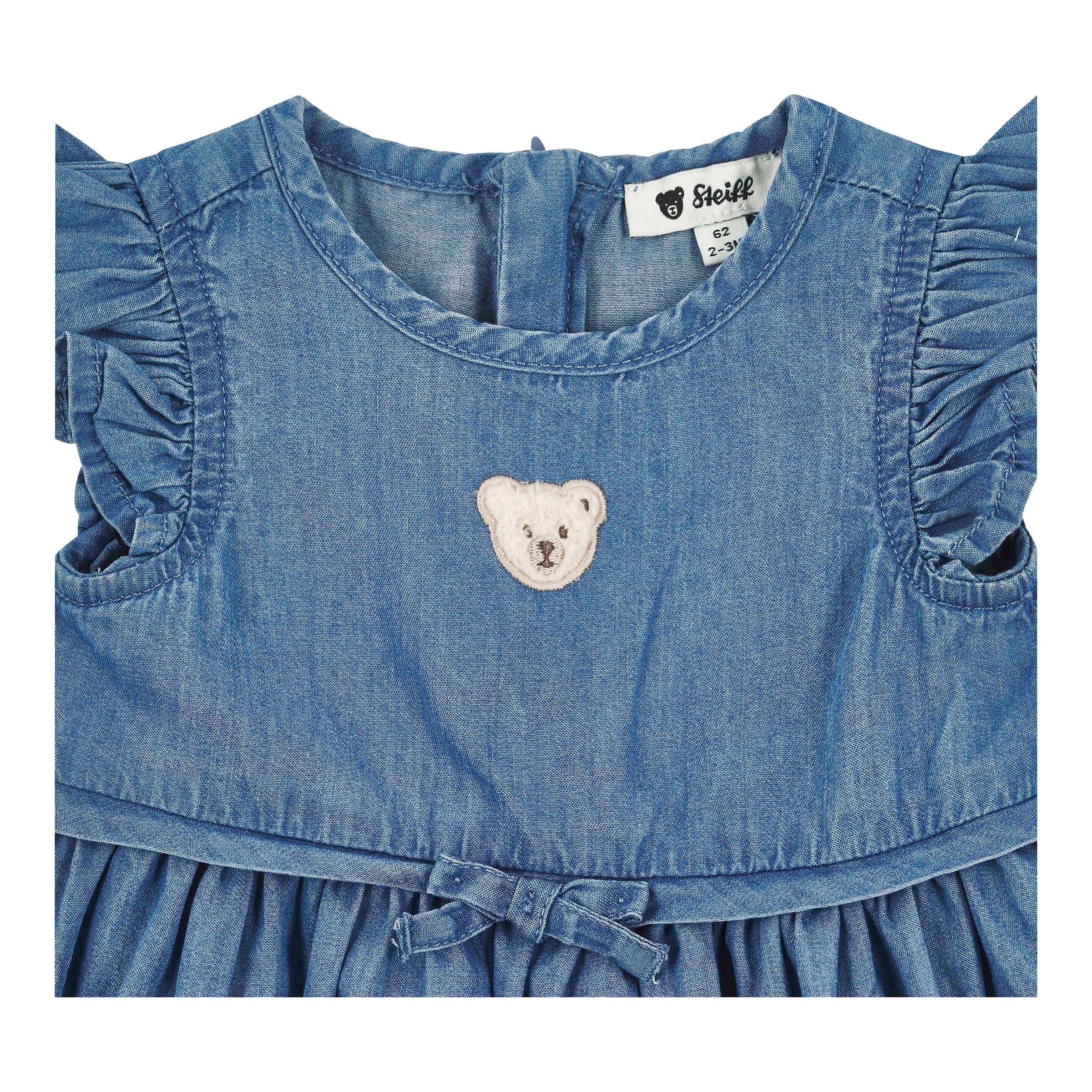 Jeans-Kleid kurzarm Bär Rüschen