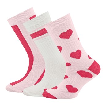 3er-Pack Socken Rippqualität Herz Ringel
