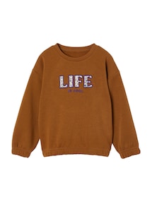 Mädchen Sweatshirt LIFE IS COOL mit Recycling-Polyester