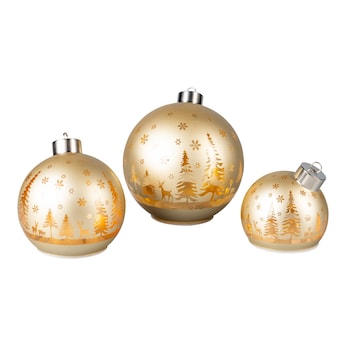 Set led-kerstballen, 3-delig