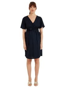 Kurzes Wickelkleid für Schwangerschaft und Stillzeit, Viskose