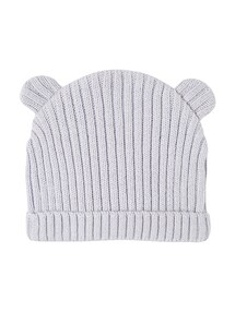 Baby-Set: gerippter Strickoverall & Mütze mit Ohren