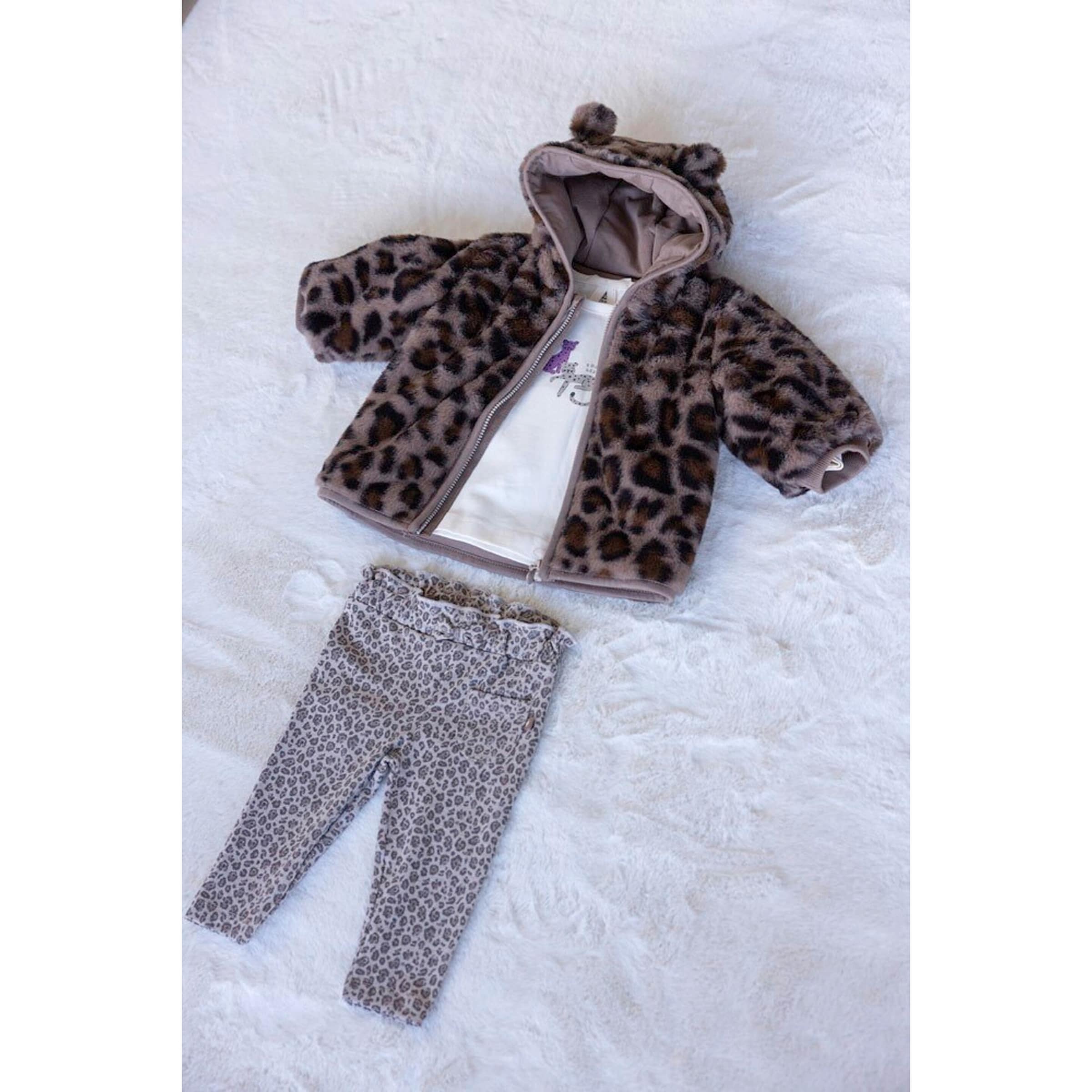 Thumbnail - Feetje Plüschjacke mit Kapuze mit Ohren Leoprint
