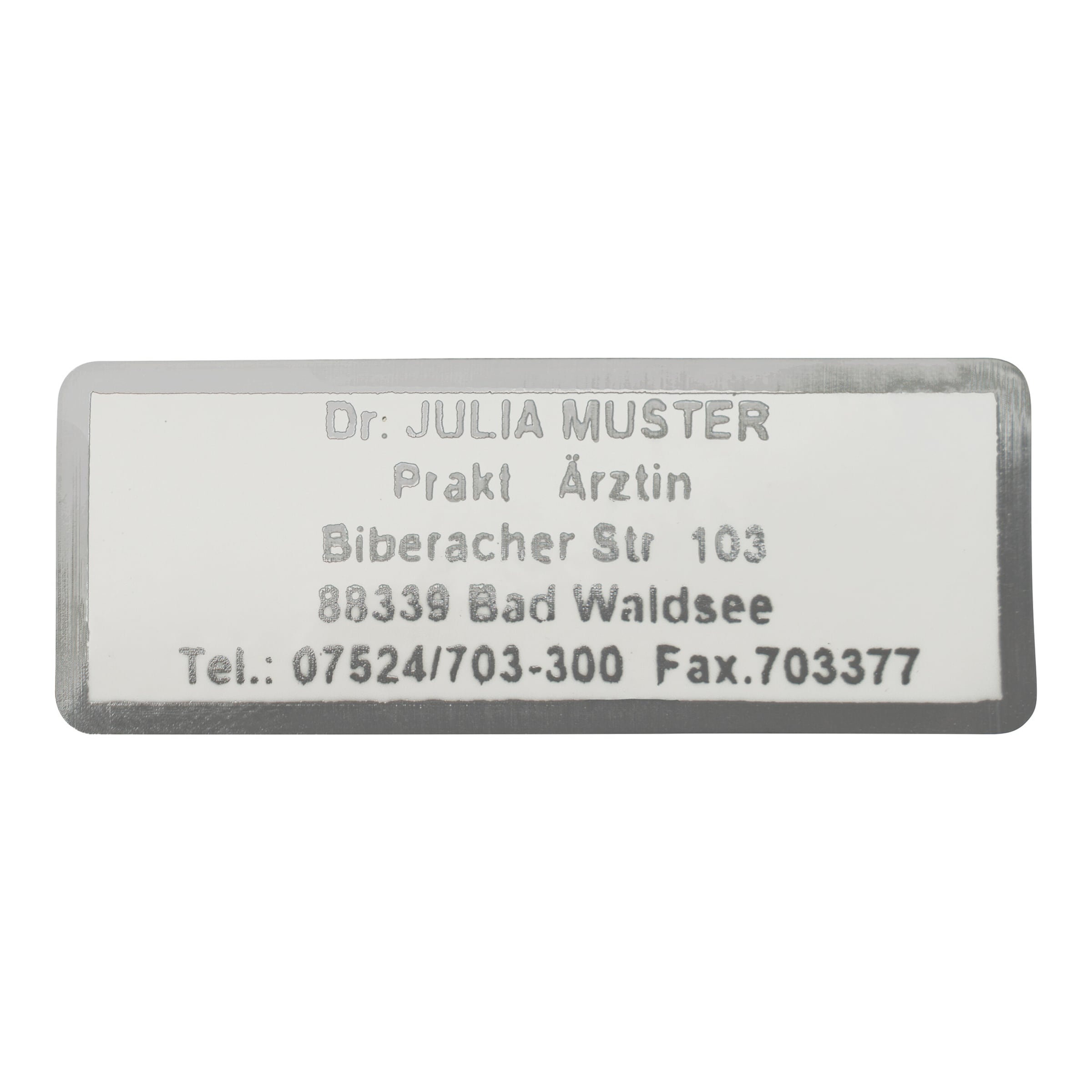 Namensaufkleber "Schrifttyp A" silber
