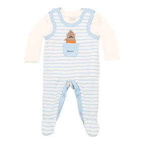 Ensemble grenouillère 2 pièces avec T-shirt rayures