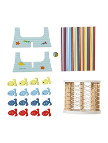 Geschicklichkeitsspiel mit Fischen, Holz FSC®