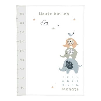 Babydecke Microfaserflausch Meilenstein 75x100 cm