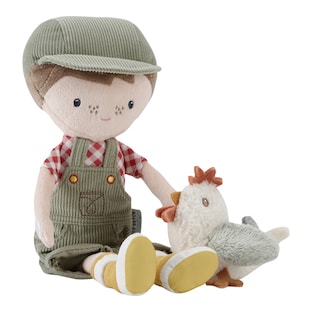 Kuschelpuppe Farmer Jim mit Huhn 35cm