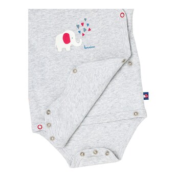 3er-Pack Wickelbodys langarm Elefant Ringel