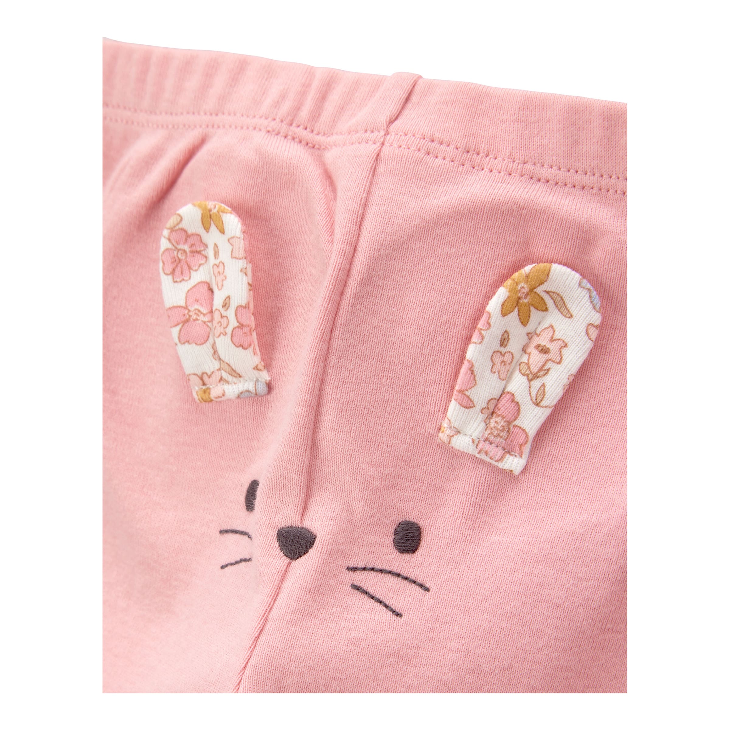 3-tlg. Set Body kurzarm, Body langarm und Leggings Blumen Ringel Hase