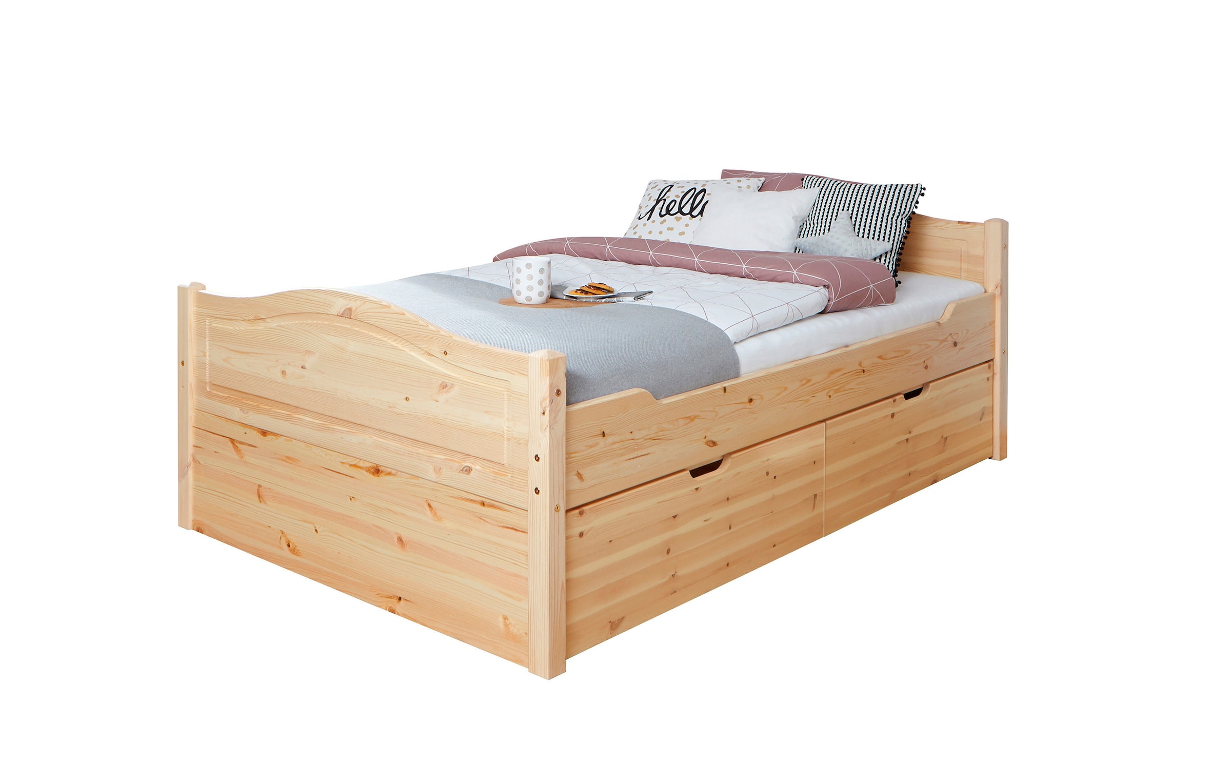 Ticaa Doppelbett "Leni" 140x200 mit 2er Schubkästen