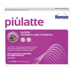 Piulatte, Nahrungsergänzungsmittel für stillende Frauen, mit Vitamin B12, Vitamin D3 und Mariendistel-Extrakt, Nahrungsergänzung für die Stillzeit 70g