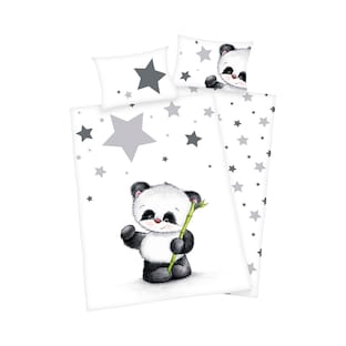 Parure de lit en flanelle Panda 40x60 / 100x135 cm
