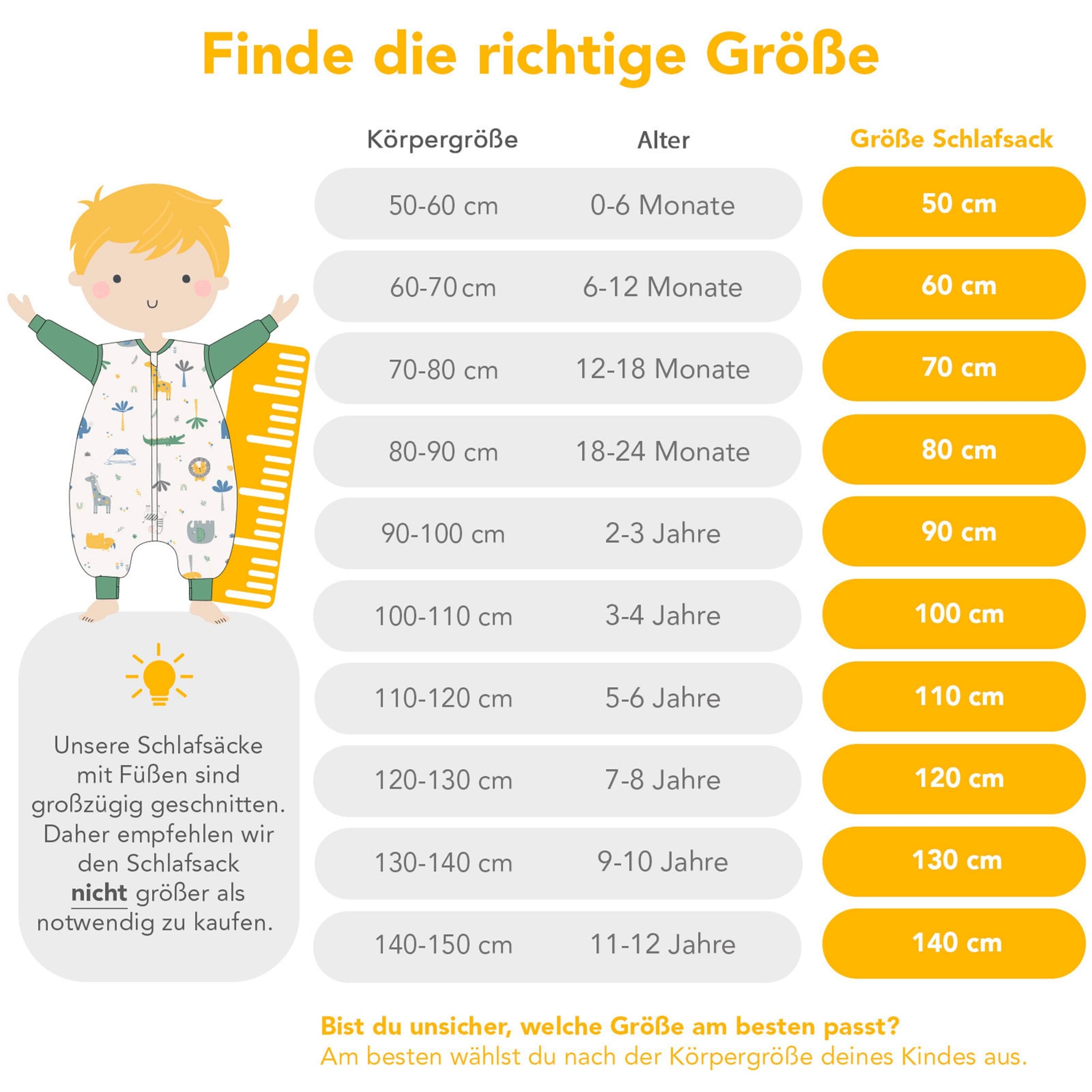 Schlummersack Schlafsack mit Füßen 3.5 Tog