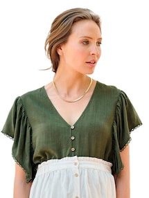 Bluse mit Leinen für Schwangerschaft und Stillzeit