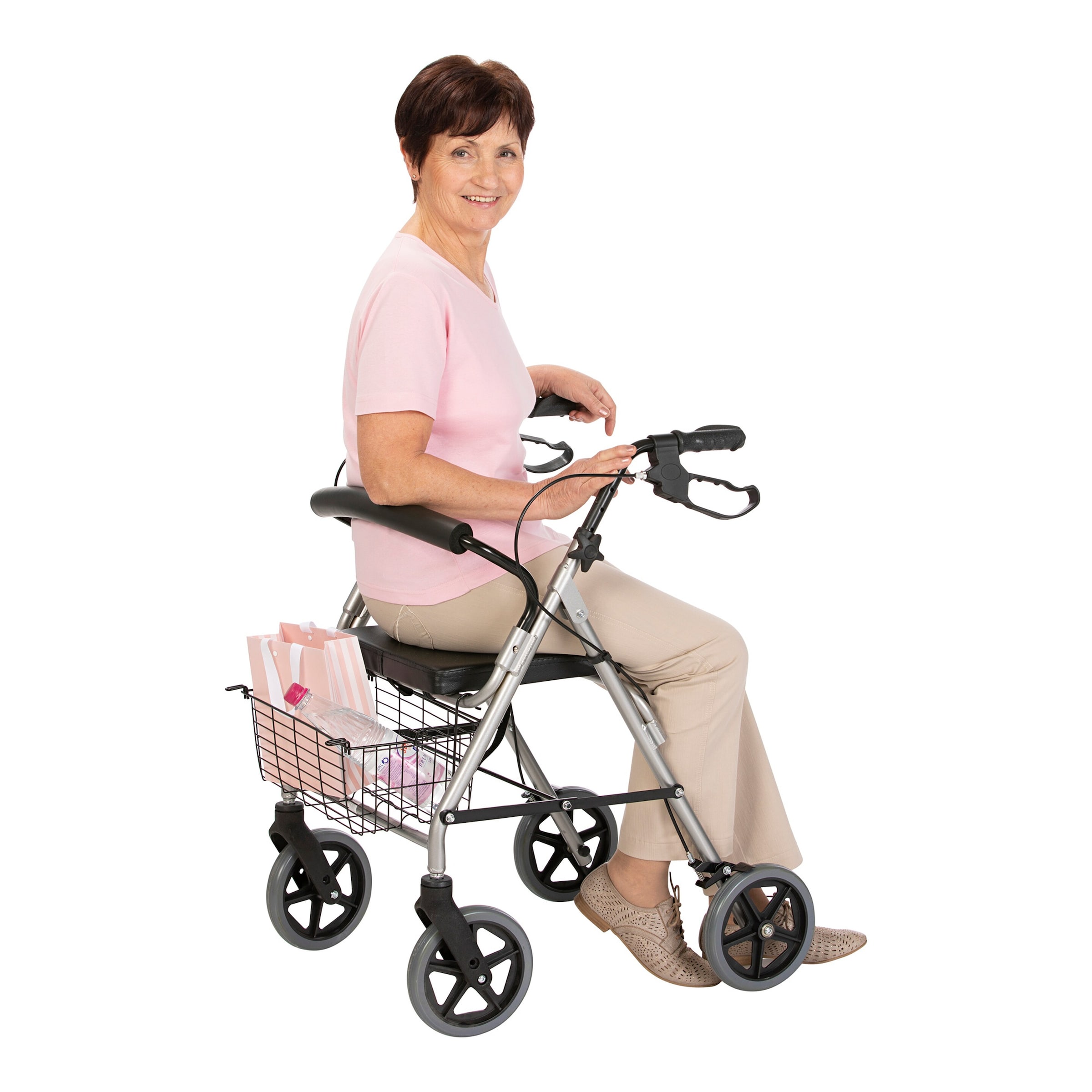 Alu Rollator "Klassik", mit Korb, höhenverstellbar
