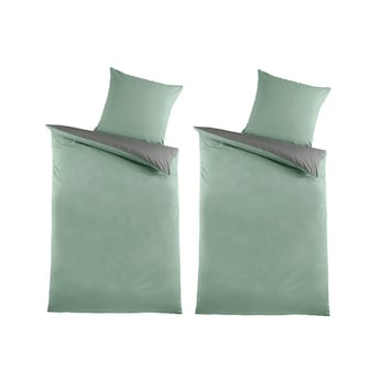 Lot de 2 parures de lit en coton renforcé, 4 pièces, 135x200 cm