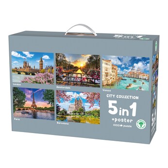 Puzzle-Box „Städtetrip“, 5 Puzzles je 1000 Teile