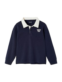 Gestreiftes Jungen Poloshirt mit Kontrast-Kragen