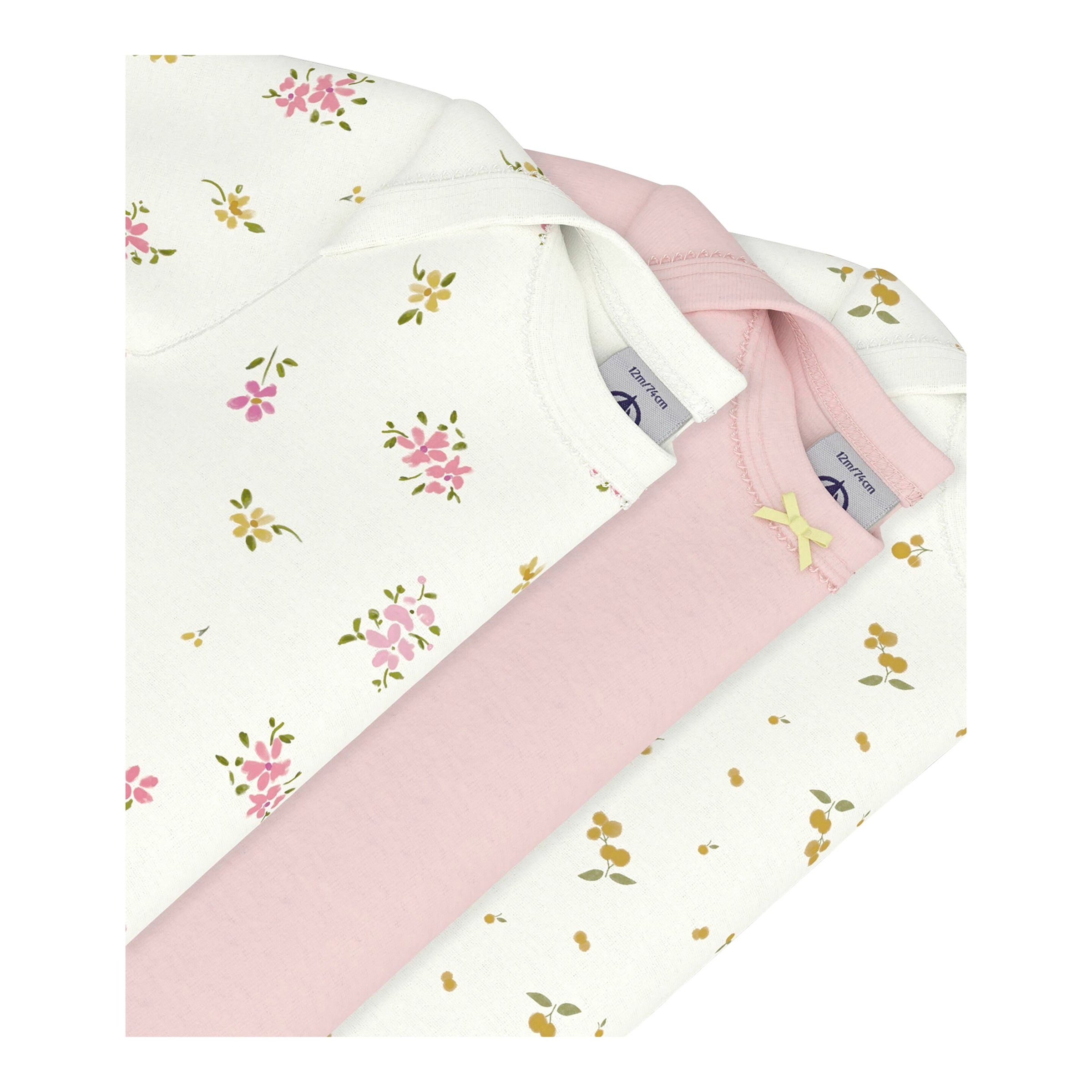 3er-Pack Bodys kurzarm Blumen