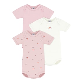 3er-Pack Bodys kurzarm Ringel Erdbeeren