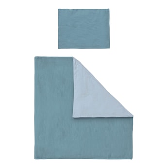 Parure de lit réversible mousseline 35x40/80x80 cm