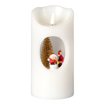Led-kaars met kerstcarrousel