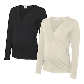 Lot de 2 T-shirt de grossesse et d’allaitement manches longues