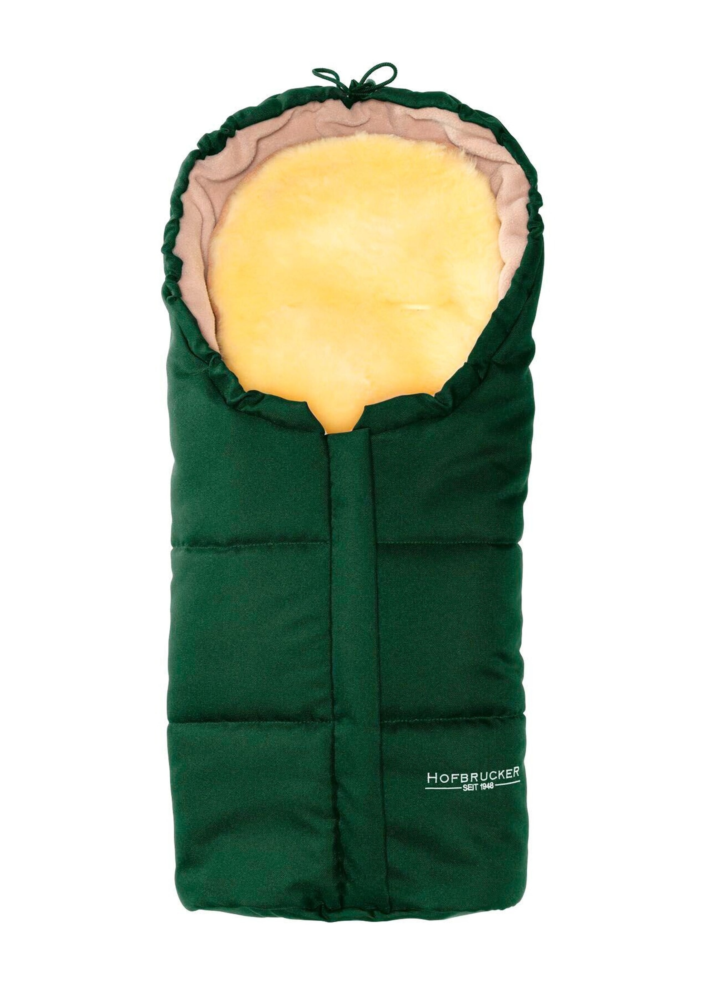 Hofbrucker Lammfell-Fußsack - für die Babywanne Leni gruen