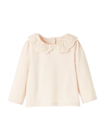 Baby Shirt mit besticktem Kragen