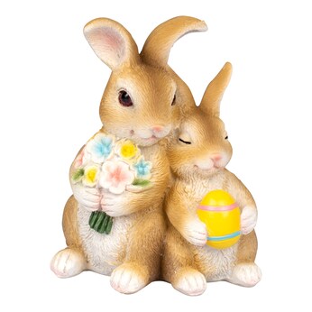 Figurine décorative «Papa lapin avec son enfant»