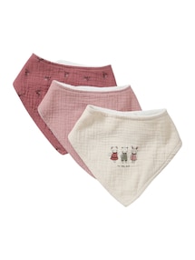 3er-Pack Baby Lätzchen / Halstücher aus Frottee/Musselin