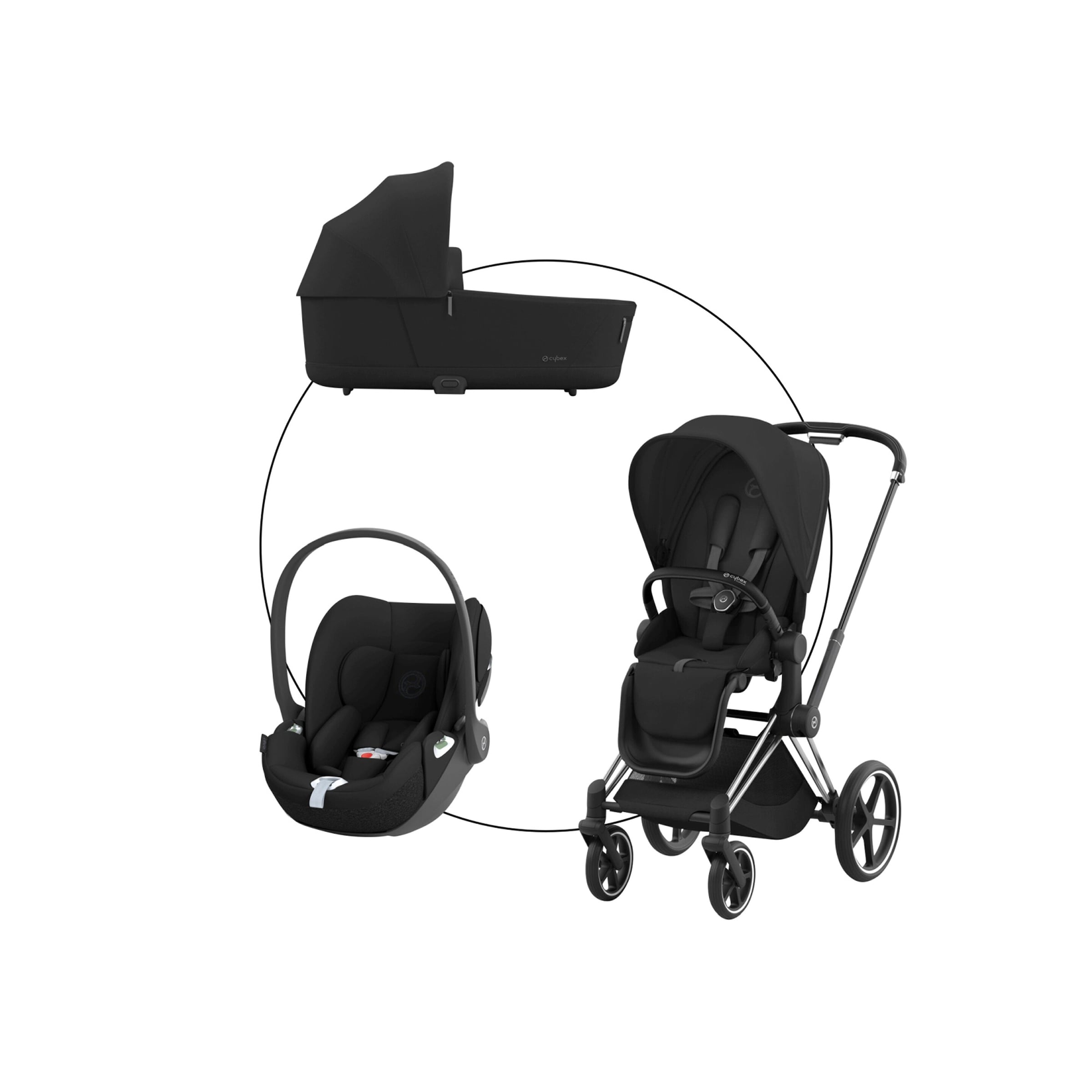 Cybex Priam good Kinderwagen Set Sportsitz, Babywanne, Cloud Q