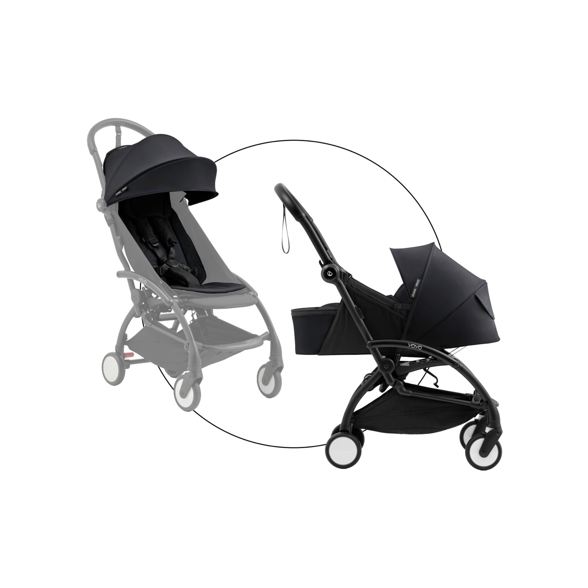 Stokke® yoyo5 Kombikinderwagen mit Neugeborenenset schwarz