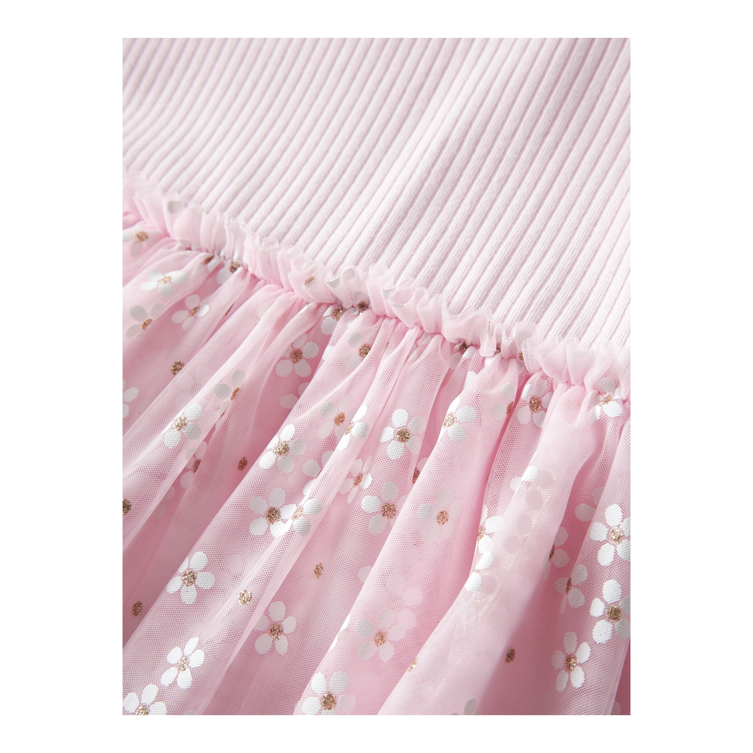 Kleid kurzarm mit Tüllrock Blumen