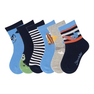 6er-Pack Socken Ringel Tiere