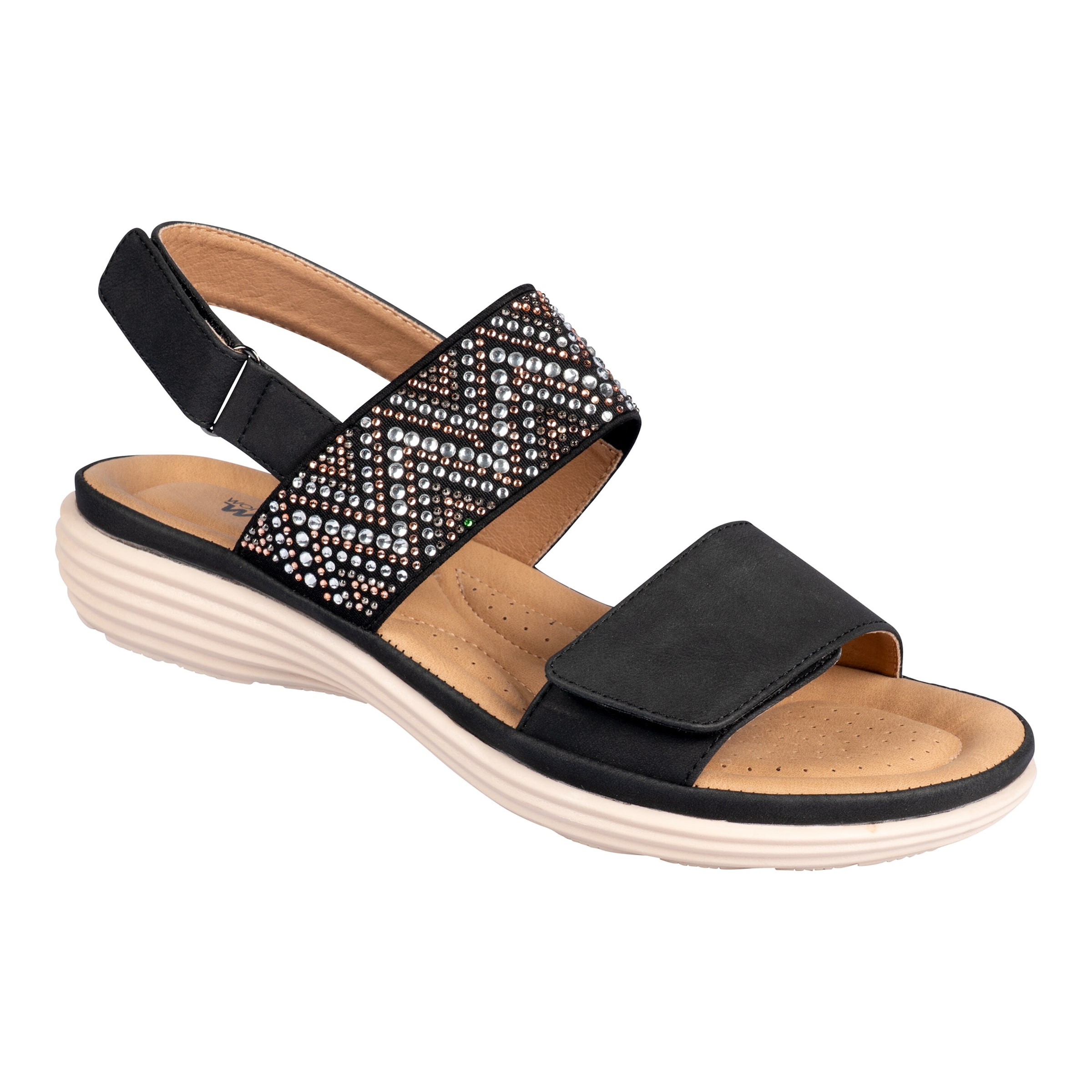 wonderwalk Klett-Stretchsandalette „Saskia“