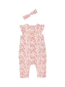 Mädchen Baby-Set: Overall & Haarband