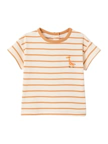 Baby T-Shirt mit Ringelmuster und Giraffen-Stickerei