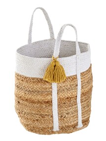 Kinderzimmer Aufbewahrungskorb MARGUERITE, Jute/Baumwolle