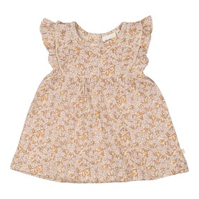 Krepp-Kleid Flügelarm Blumen