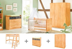 Jugendzimmer-Set „Natura” breit groß mit Hochbett, 3-tlg.
