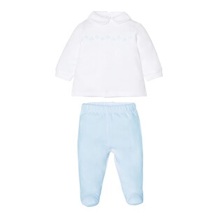 2-tlg. Set Poloshirt langarm und Hose mit Fuß