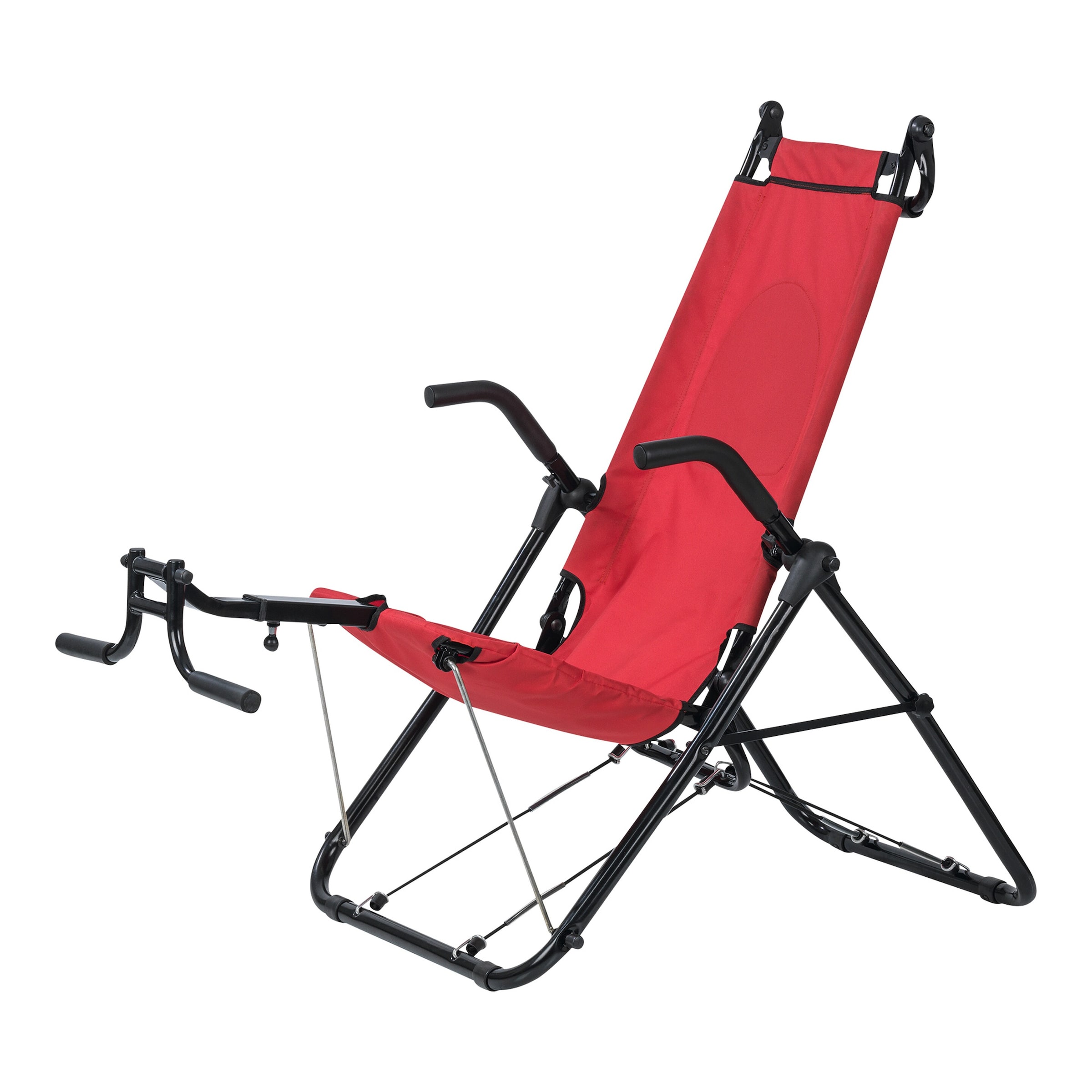 MAXXMEE Inversionstrainer Deluxe - Heimtrainer für Rücken, Bauch, Rumpf & Beine - Rot / Schwarz