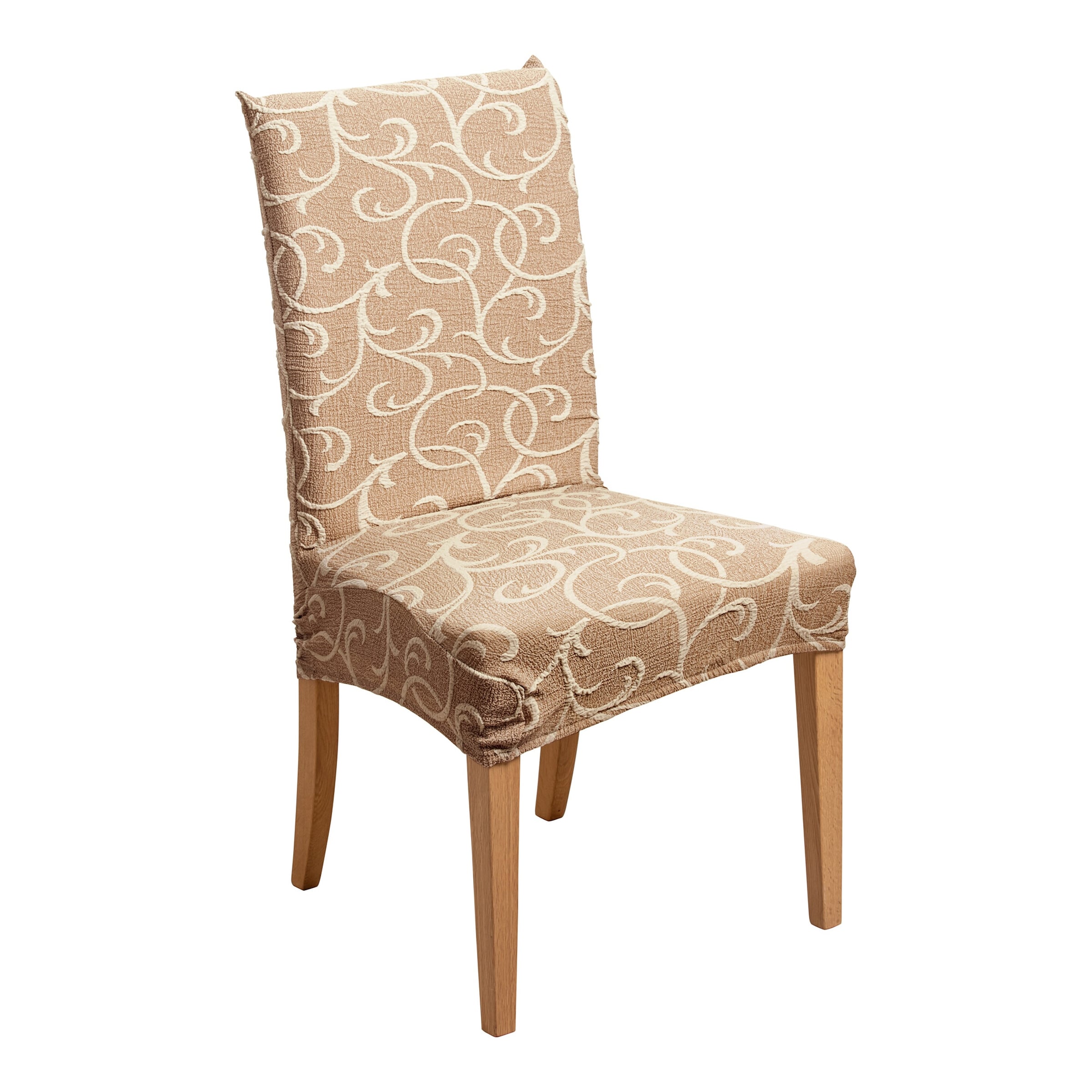 Image of Stuhlhusse „Ornamente“, 2 Stück, beige