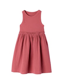 Ärmelloses Kleid mit Materialmix Mädchen