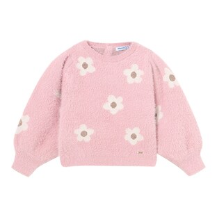 Strickpullover Fancy-Garn Blumen